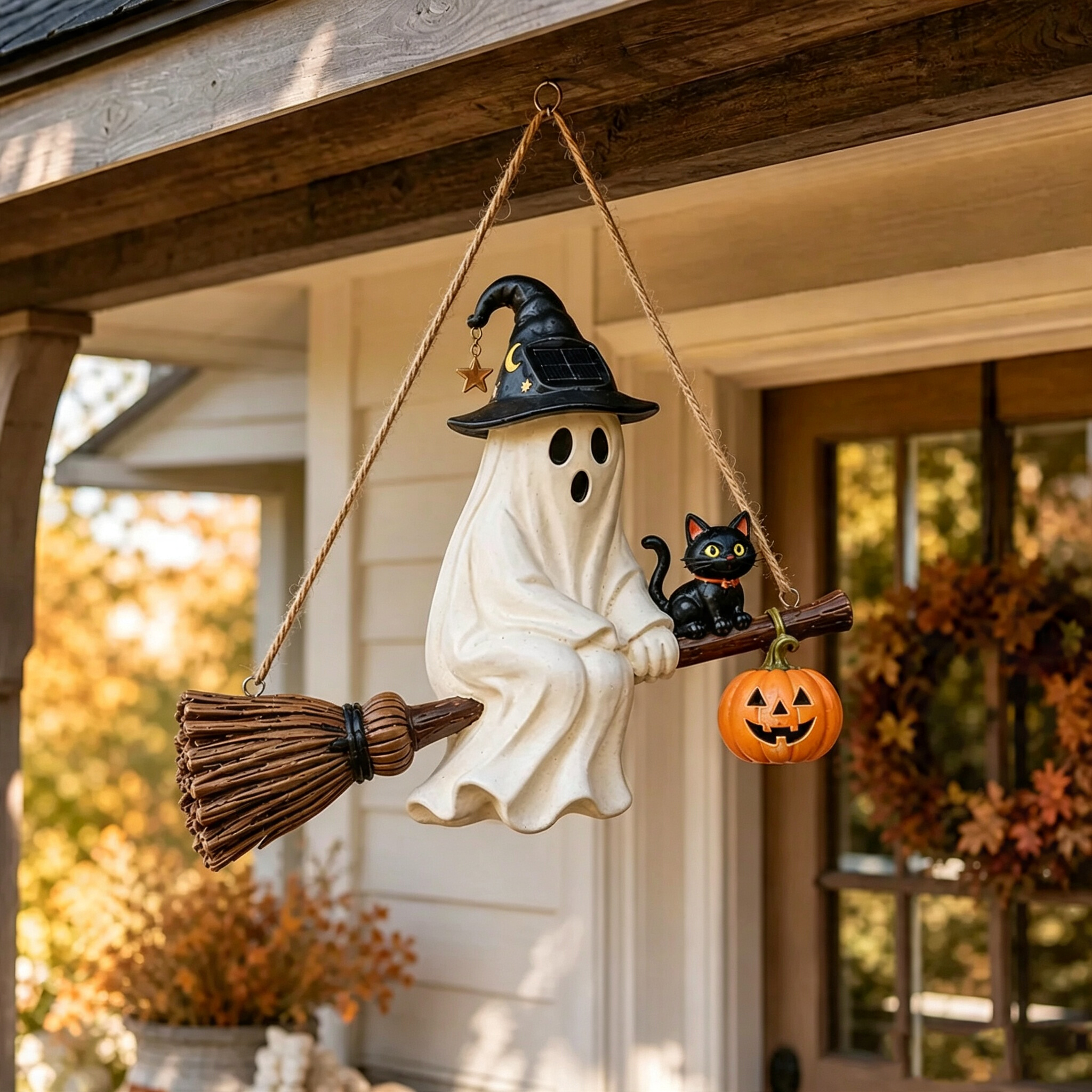 👻💀 Flash Sale 49% OFF🔥 Hanging ghost lamp | Eye-Catching Halloween Door Decoration