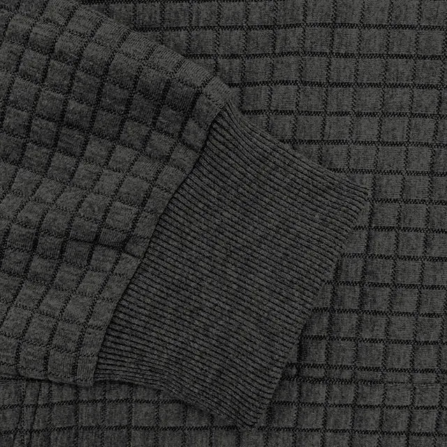 Men's Waffle Sweatshirt Sweatshirt Quarter Zip Sweatshirt Black Navy Blue Khaki Light Grey Gray Half Zip Color Block Patchwork Front Pocket Sports & Outdoor Daily Holiday Streetwear Basic Casual