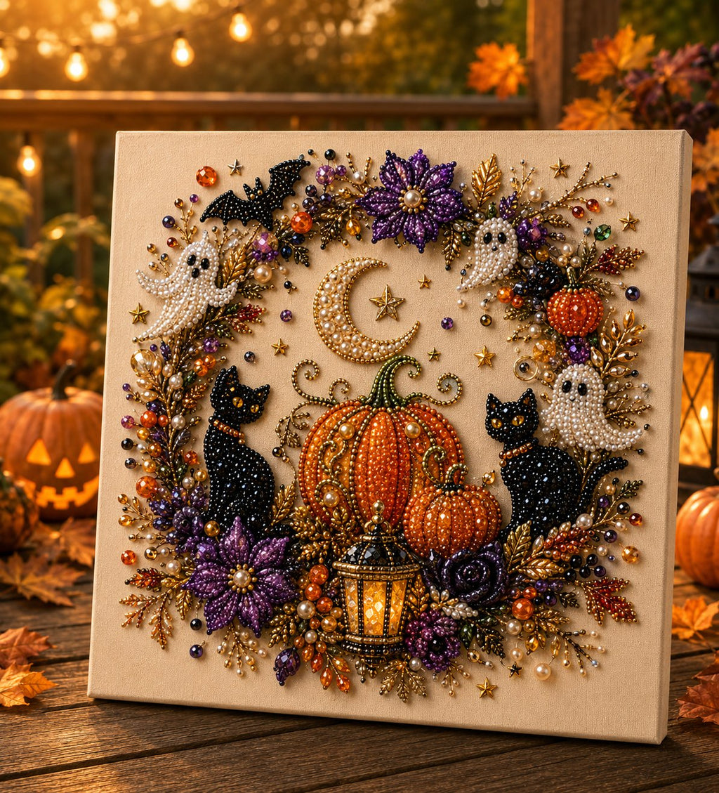 Last Day 60% OFF – ?✨ Halloween Pearl Art DIY Kit – Turn Tiny Pearls into Spooky-Cute Magic