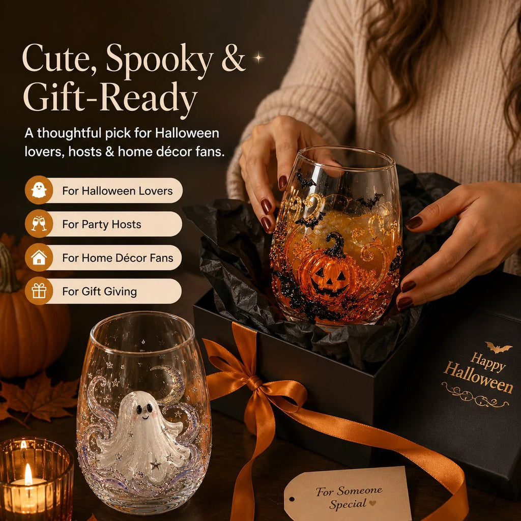 🔥 LAST DAY 40% OFF - 🎃 3D Halloween Glass Cups | Perfect for Parties & Cozy Fall Home Bars