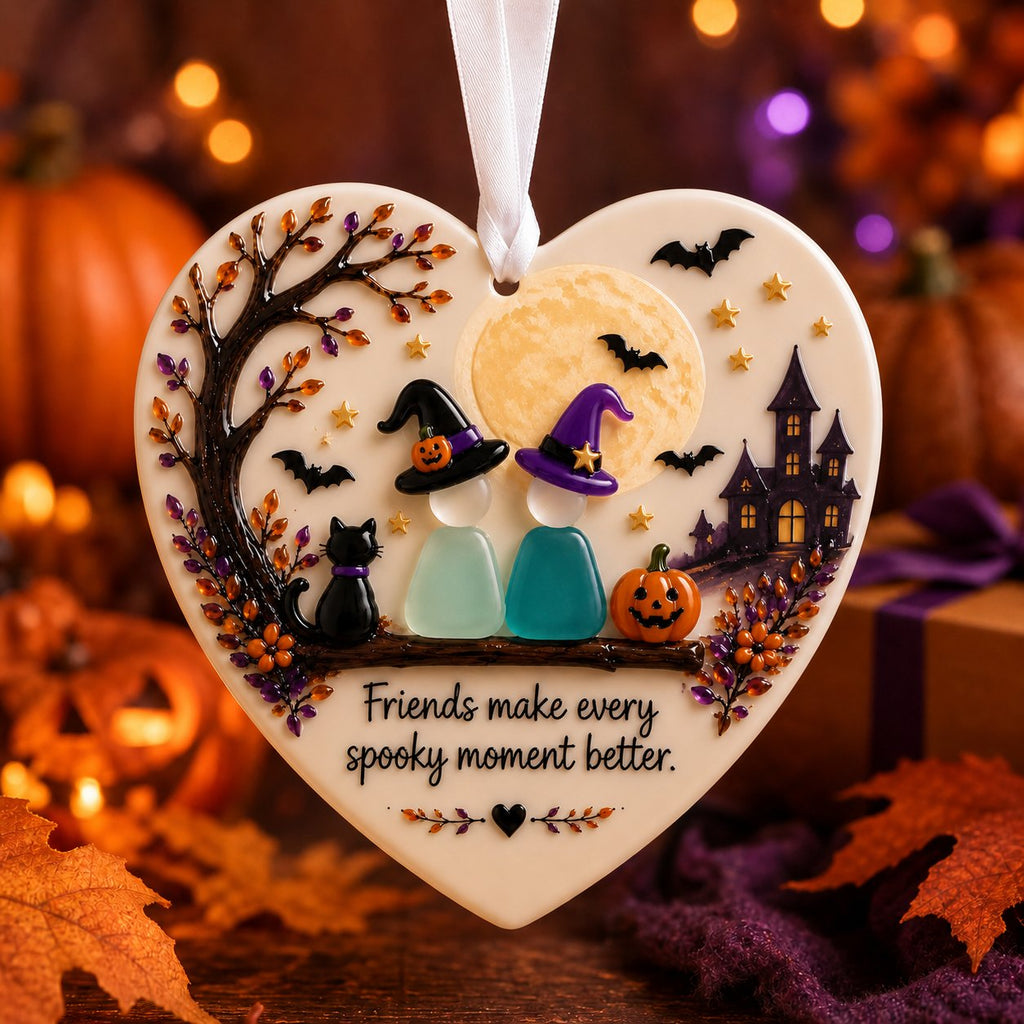Halloween Friendship Sea Glass Ornament
