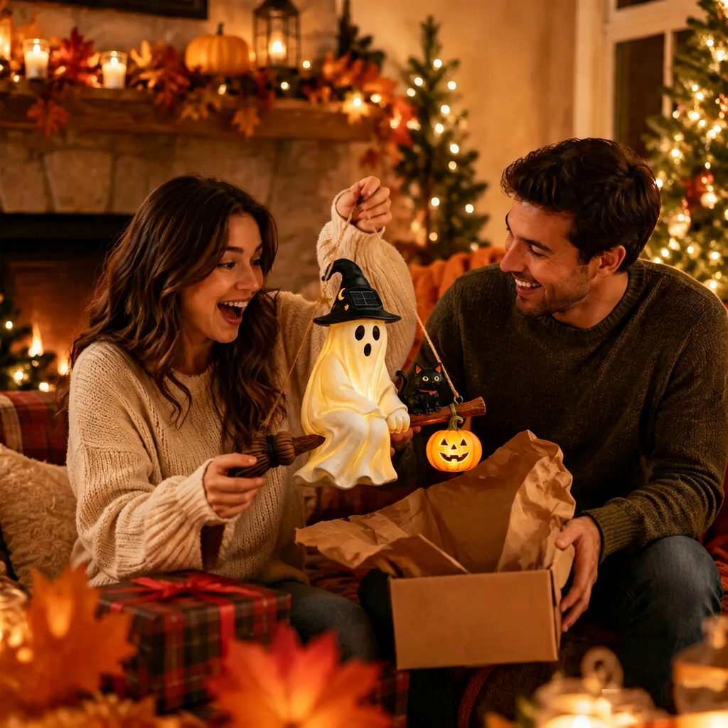 👻💀 Flash Sale 49% OFF🔥 Hanging ghost lamp | Eye-Catching Halloween Door Decoration