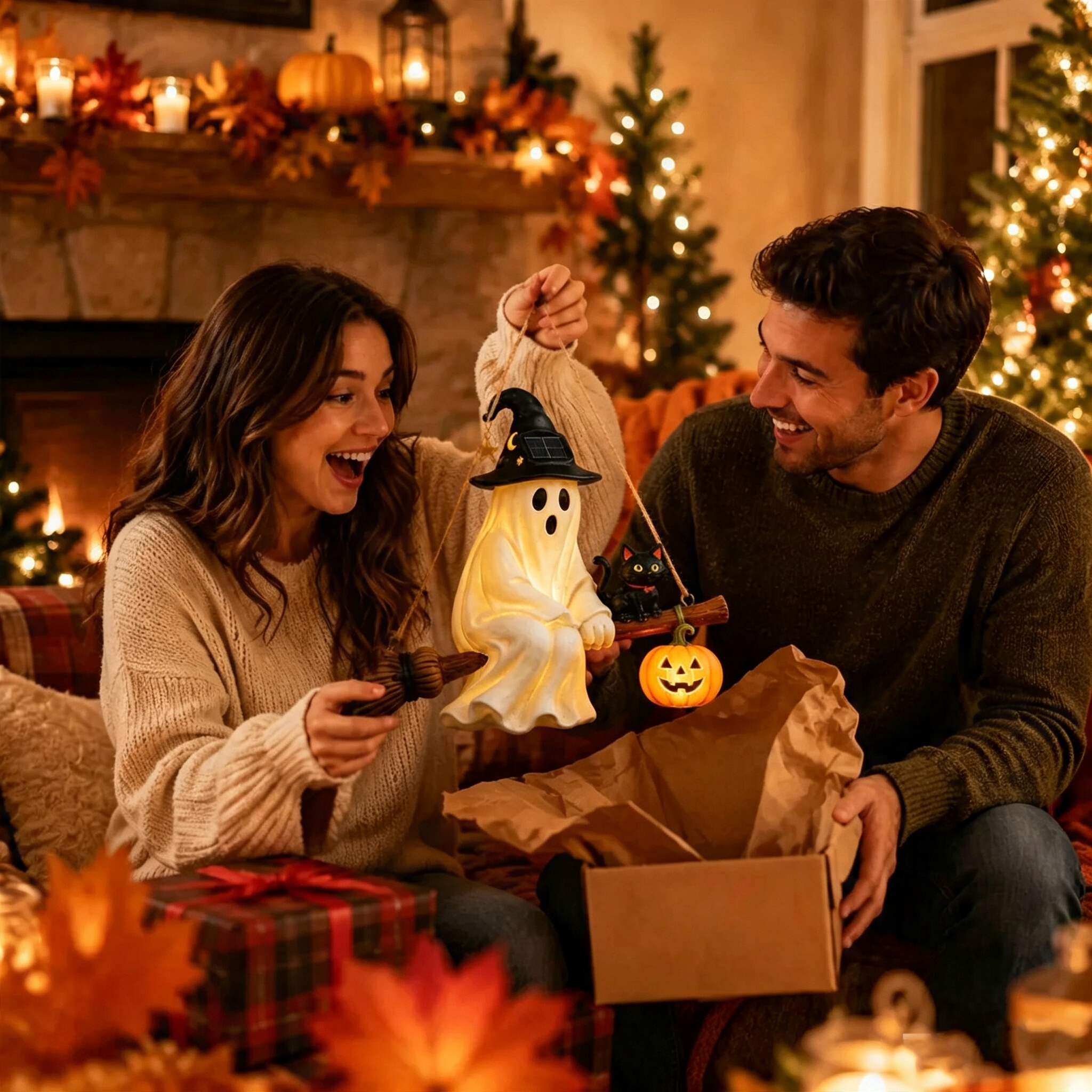 👻💀 Flash Sale 49% OFF🔥 Hanging ghost lamp | Eye-Catching Halloween Door Decoration
