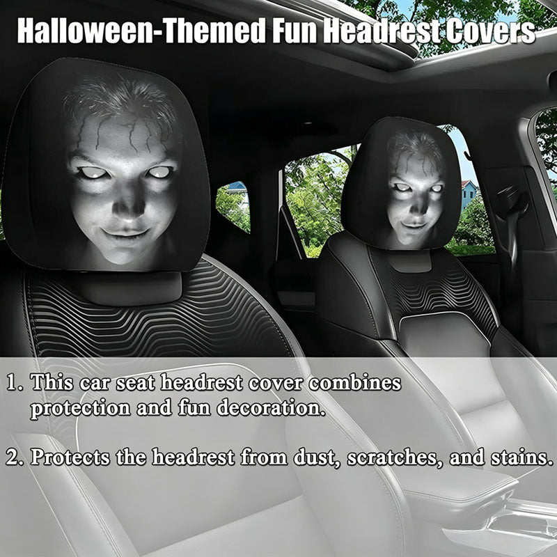 Spooky Ghost Face Headrest Covers — Style B