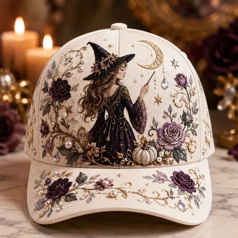 👻✨3D Halloween Embroidery Cap | Spooky Cute Adjustable Hat for Fall Outfits, Daily Styling & Halloween Parties