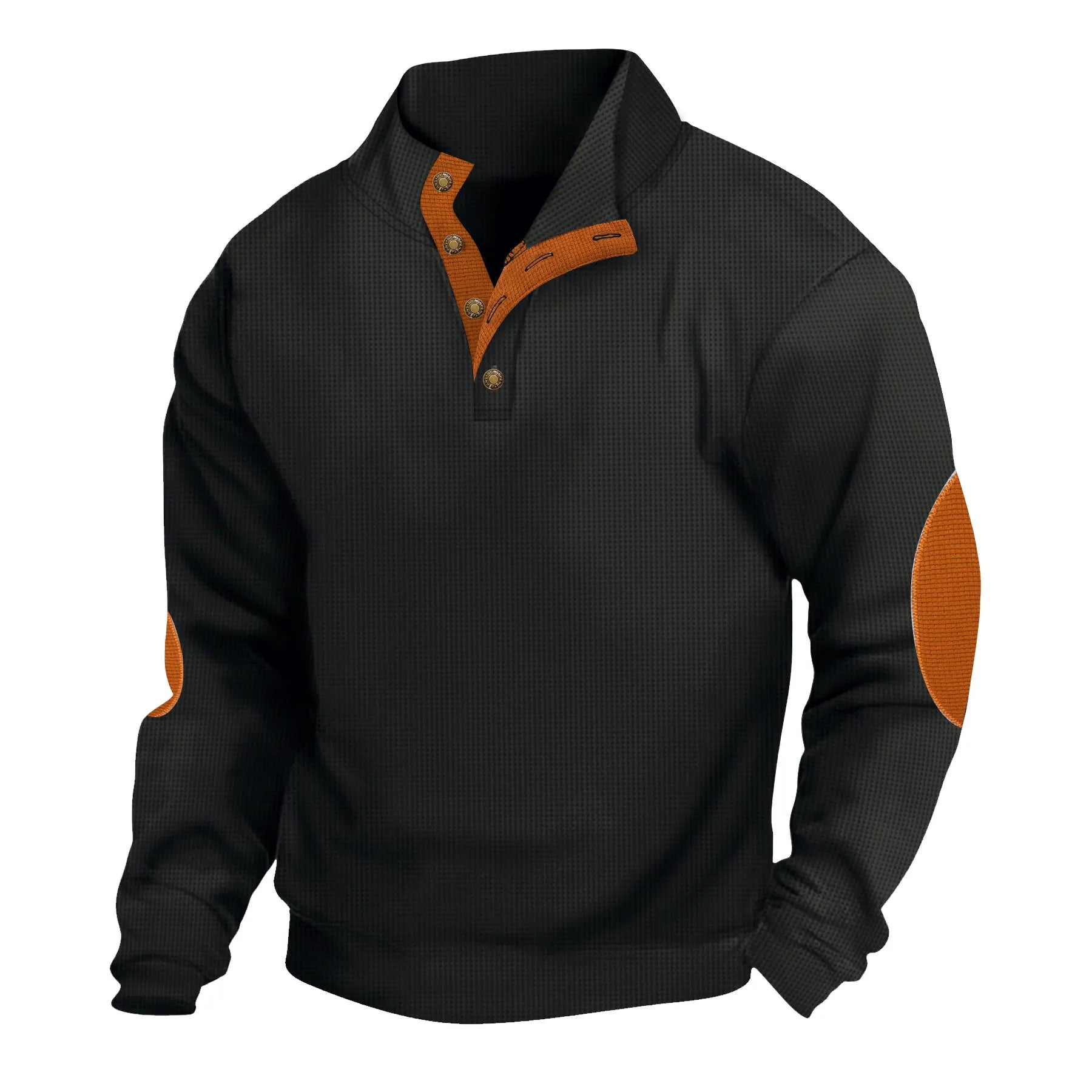Men's Sweatshirt Black Wine Navy Blue Khaki Dark Gray Standing Collar Color Block Jacquard Patchwork Sports & Outdoor Daily Holiday Textured Streetwear Basic Casual Spring &  Fall Clothing Apparel