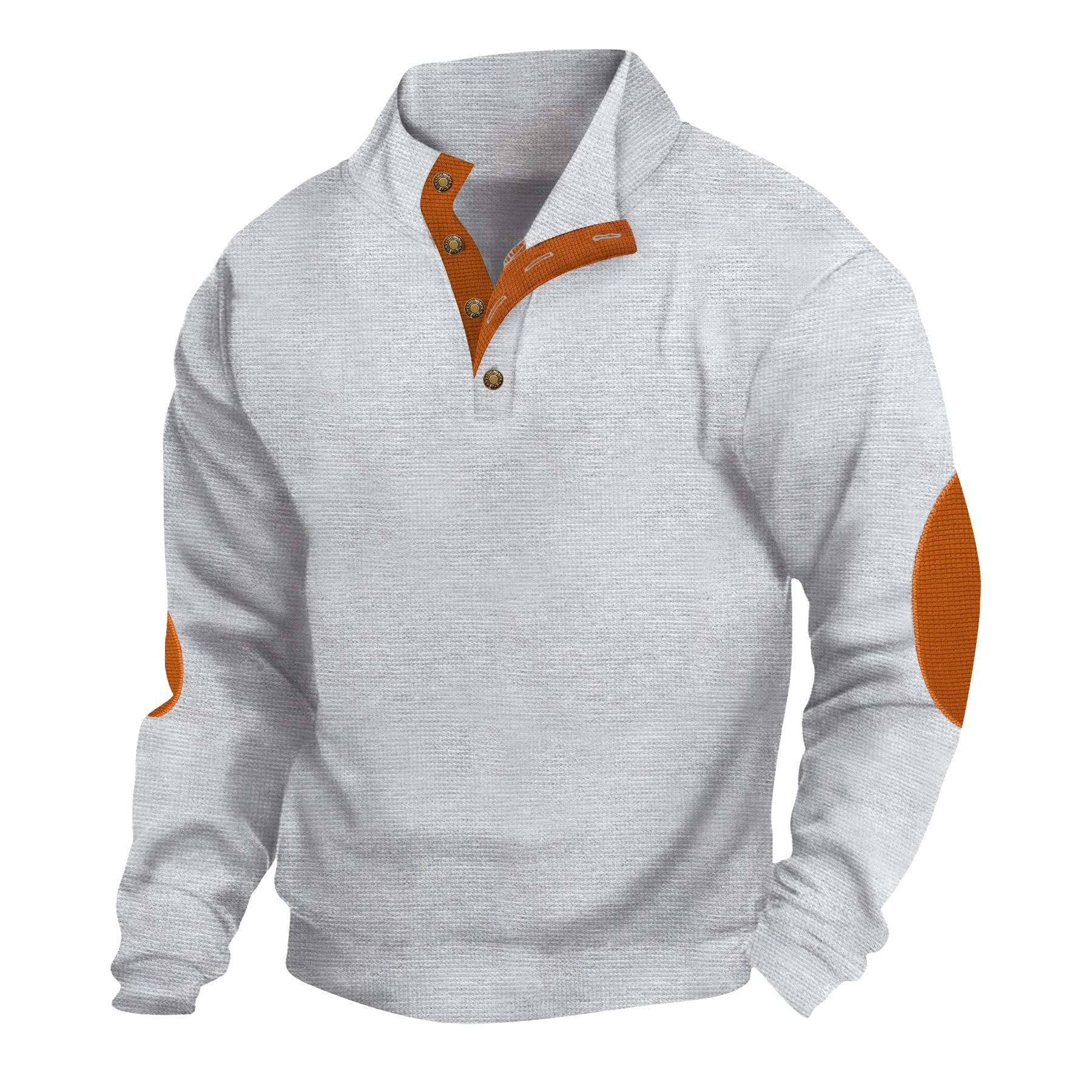 Men's Sweatshirt Black Wine Navy Blue Khaki Dark Gray Standing Collar Color Block Jacquard Patchwork Sports & Outdoor Daily Holiday Textured Streetwear Basic Casual Spring &  Fall Clothing Apparel