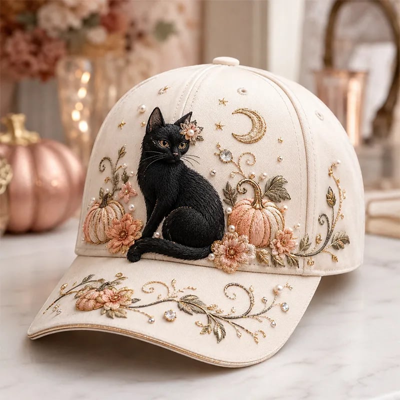 👻✨3D Halloween Embroidery Cap | Spooky Cute Adjustable Hat for Fall Outfits, Daily Styling & Halloween Parties