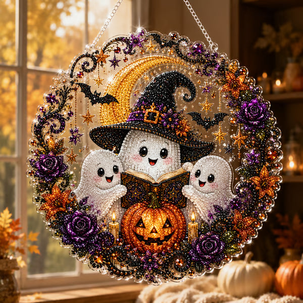 🔥Last Day 49% OFF - 🧙‍♀️🎃Halloween Witch Friendship Diamond Art Window Suncatcher