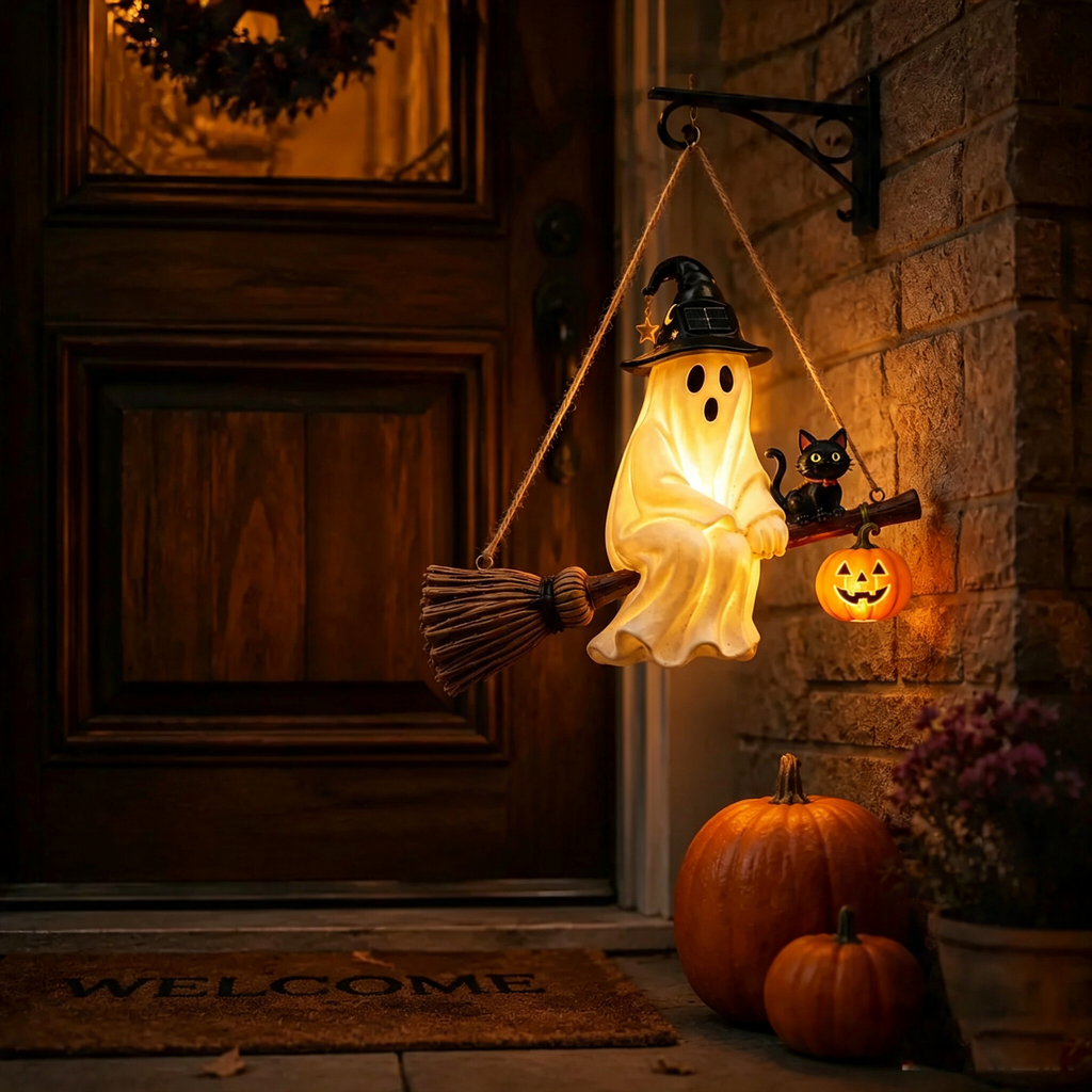 👻💀 Flash Sale 49% OFF🔥 Hanging ghost lamp | Eye-Catching Halloween Door Decoration