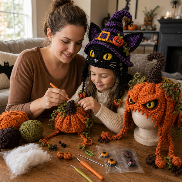 Halloween Monster Hood DIY Crochet Kit