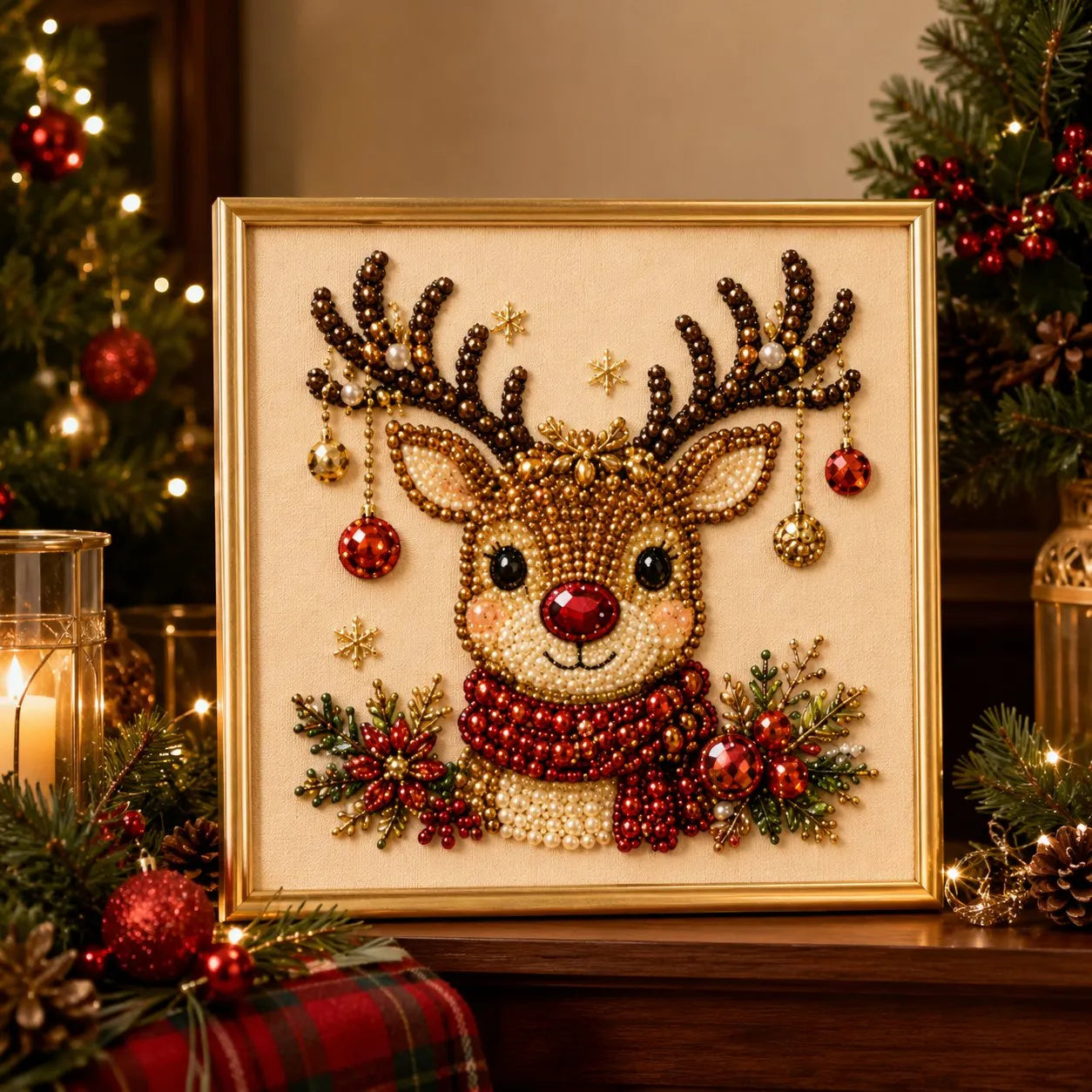 Relaxing & Beginner-Friendly - DIY Christmas Pearl Diamond Painting Art Kit