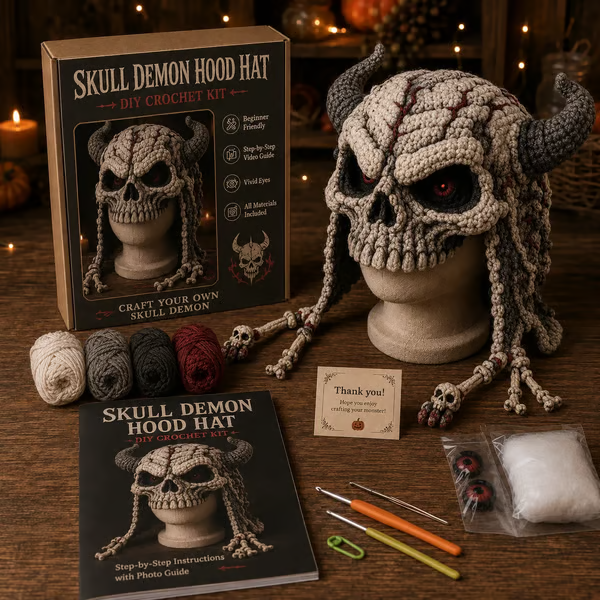 Halloween Monster Hood DIY Crochet Kit