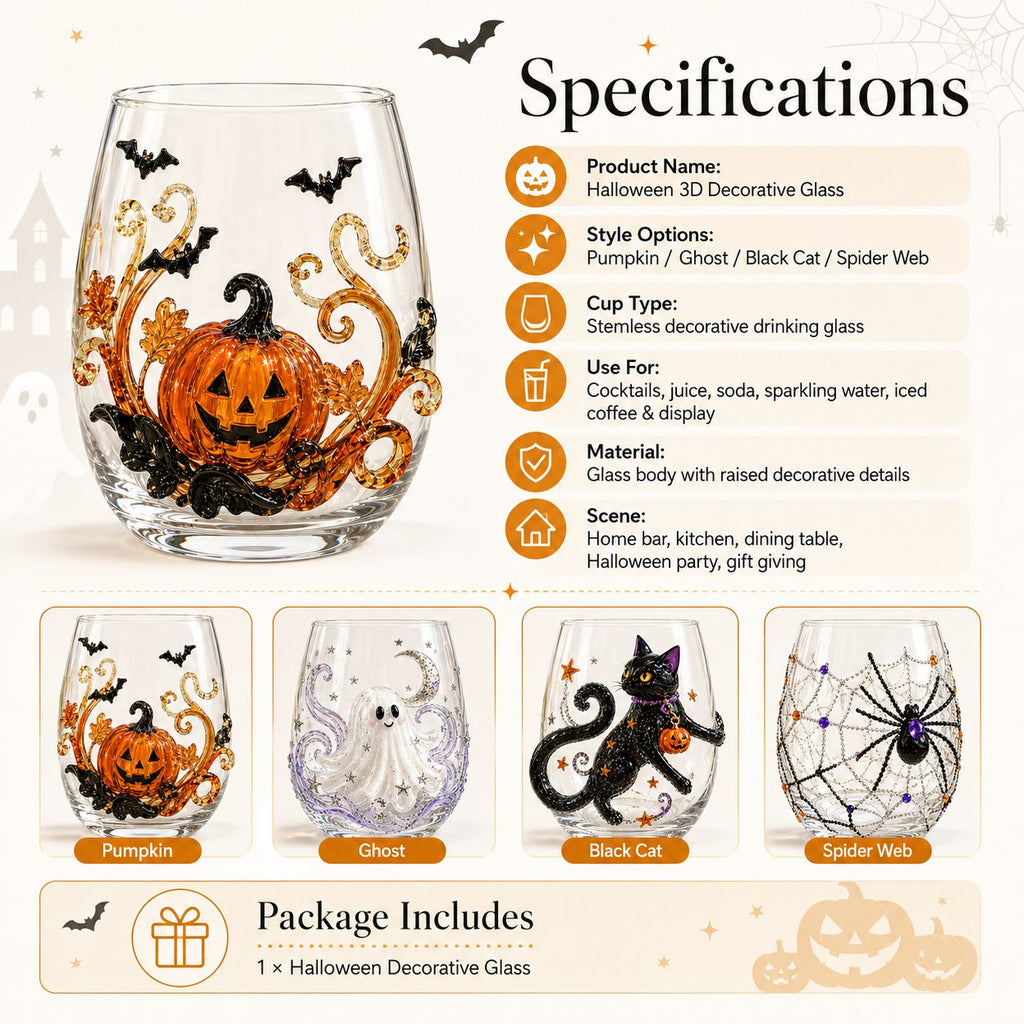 🔥 Last Day 49% OFF – 🎃 3D Halloween Glassware Collection | Spooky Designs, Festive Sips & Cozy Fall Moments