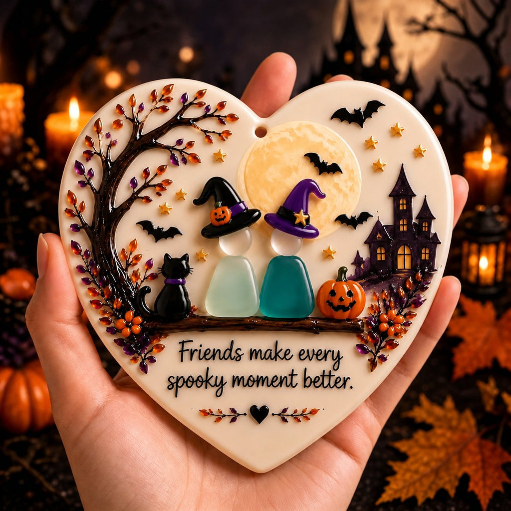 Halloween Friendship Sea Glass Ornament
