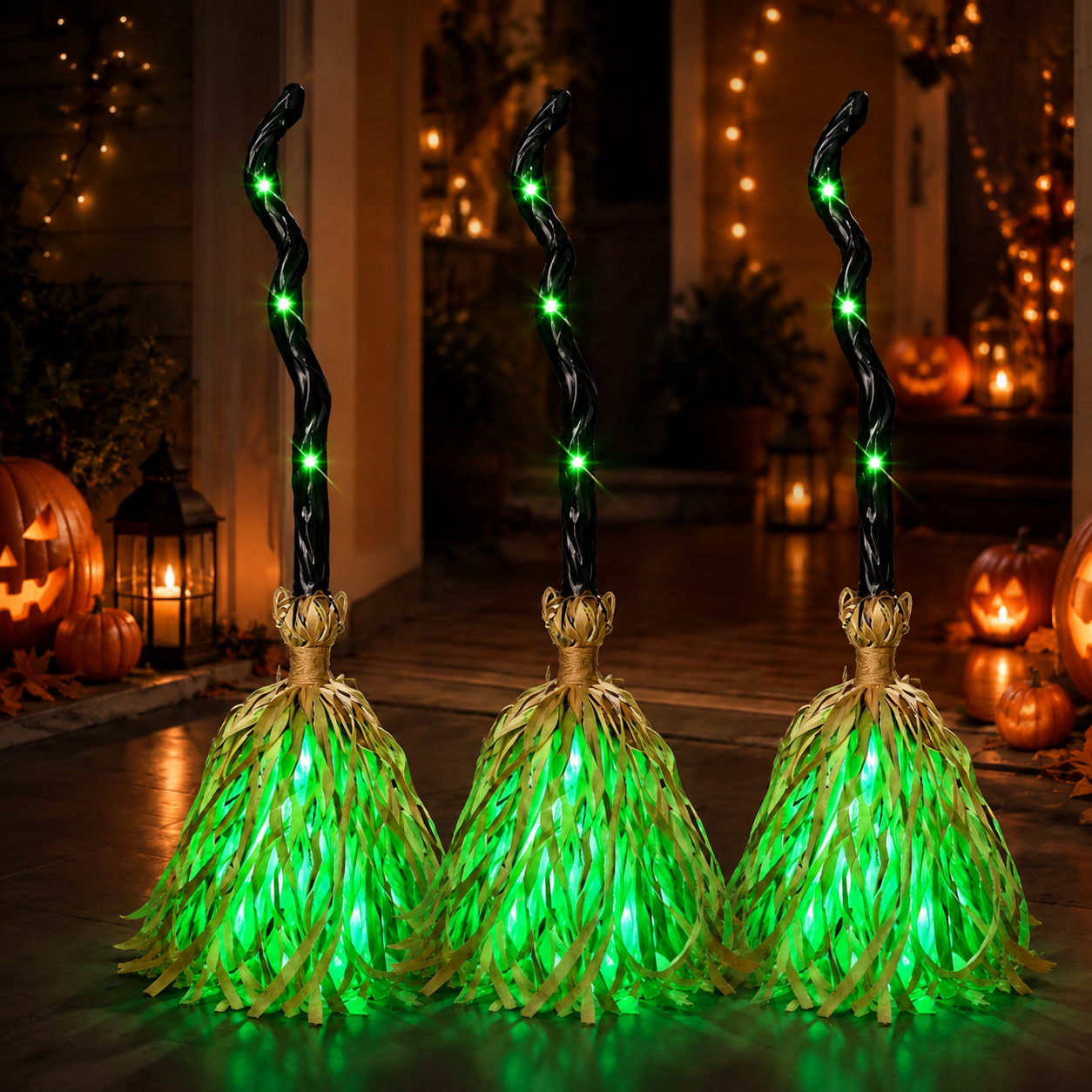 🧹 Animated Moving Witch Broom — 👻 Spooky Light, Sound & Motion Halloween Party Prop 🎃