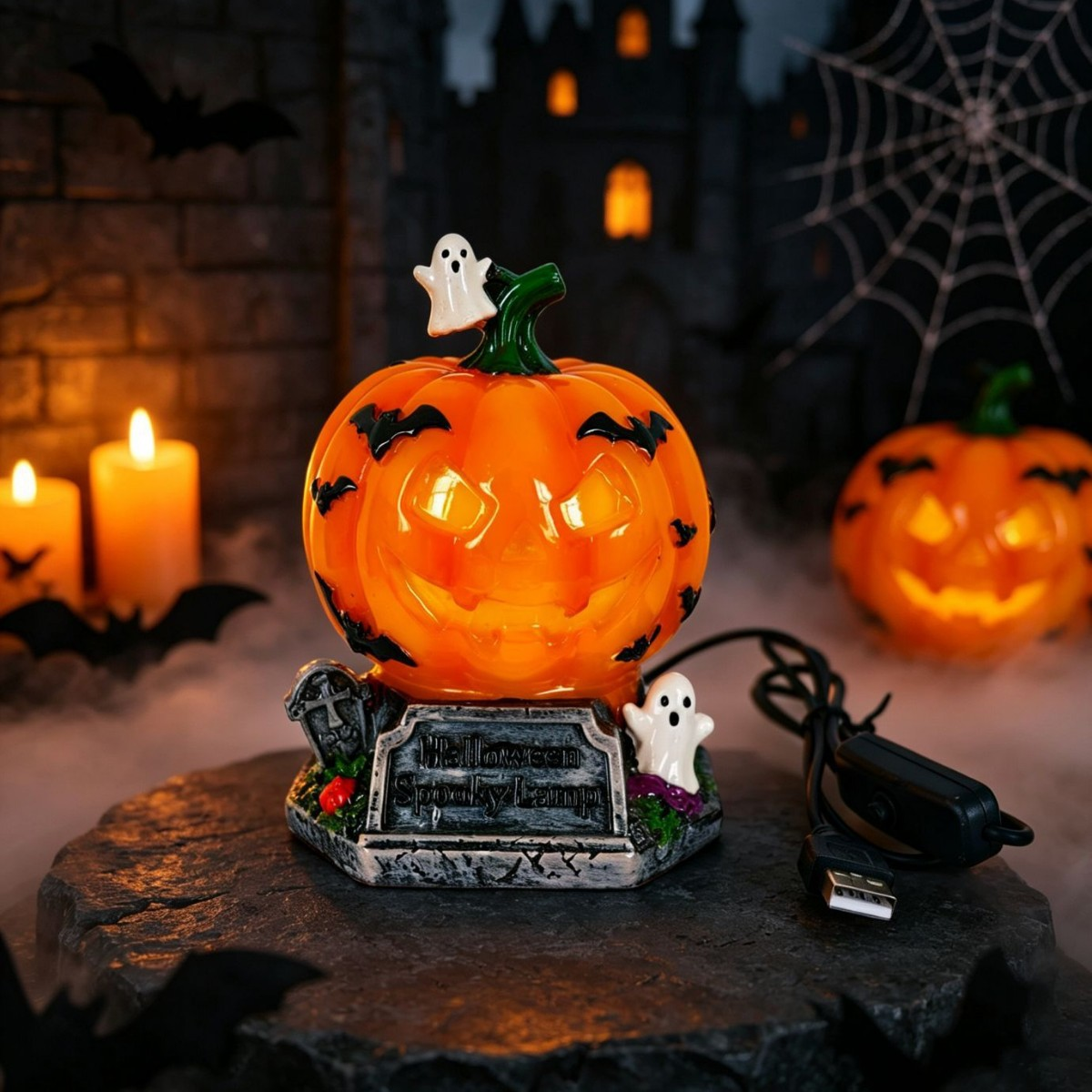 🎃 Tiffany-Style Halloween Lamp 👻 Spooky Glow for Any Room