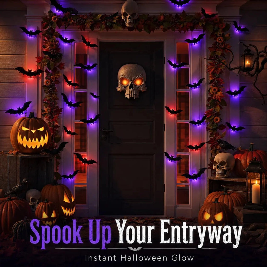 👻💀 LAST DAY 49% OFF🔥 -3D LED Glowing Bat Wall Decorations – Halloween Flying Bat Swarm Set