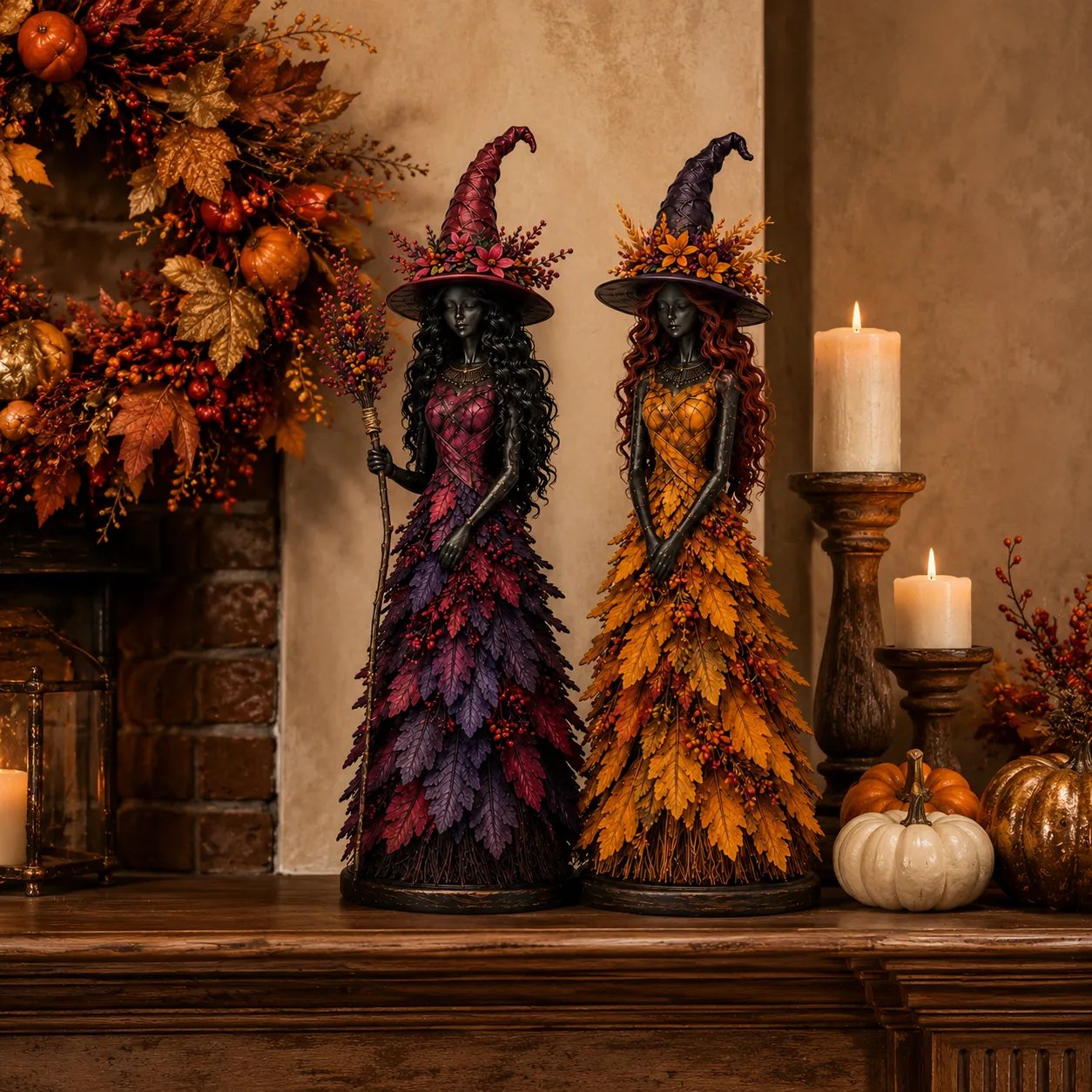 Enchanted Autumn Witch Figurine