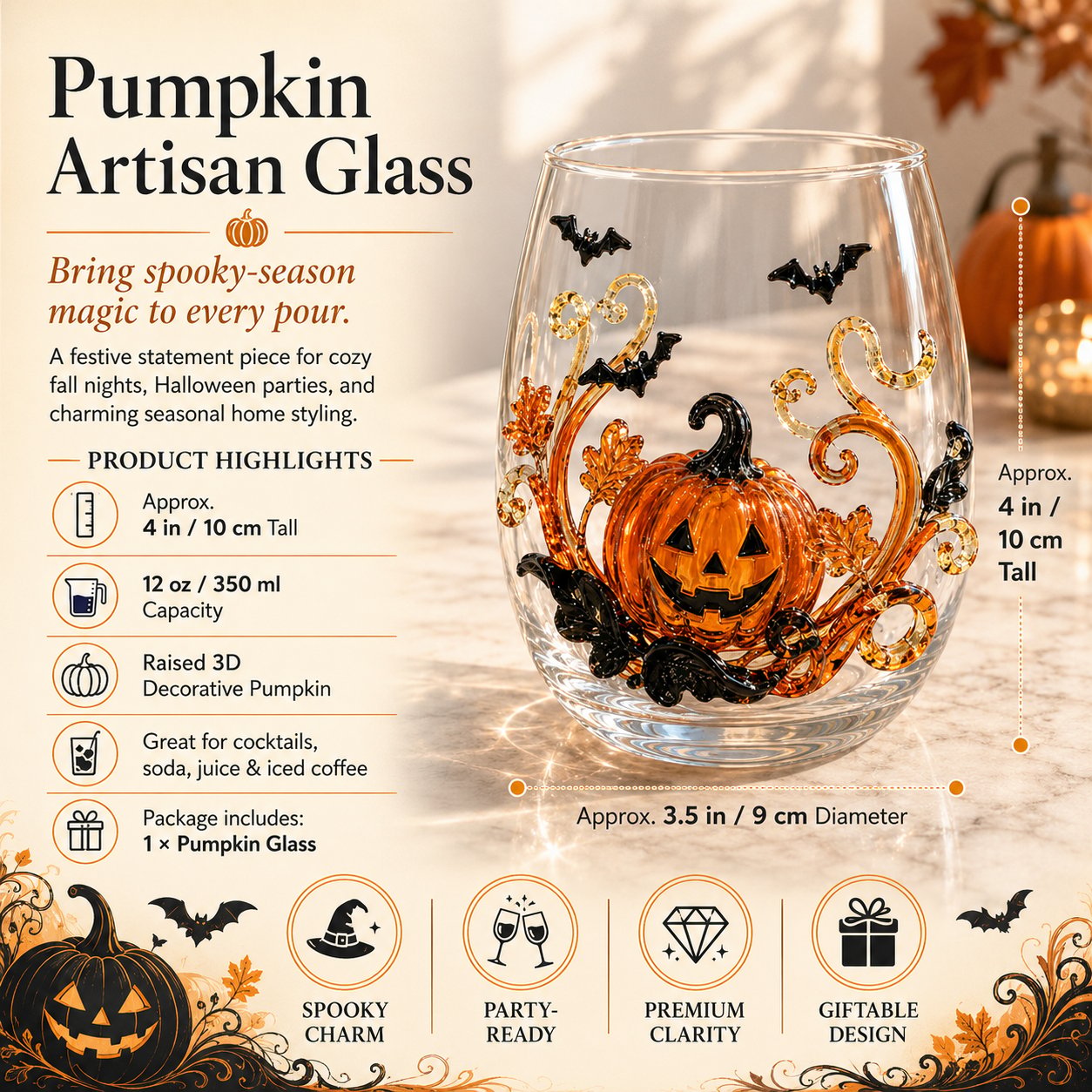 🔥 Last Day 49% OFF – 🎃 3D Halloween Glassware Collection | Spooky Designs, Festive Sips & Cozy Fall Moments