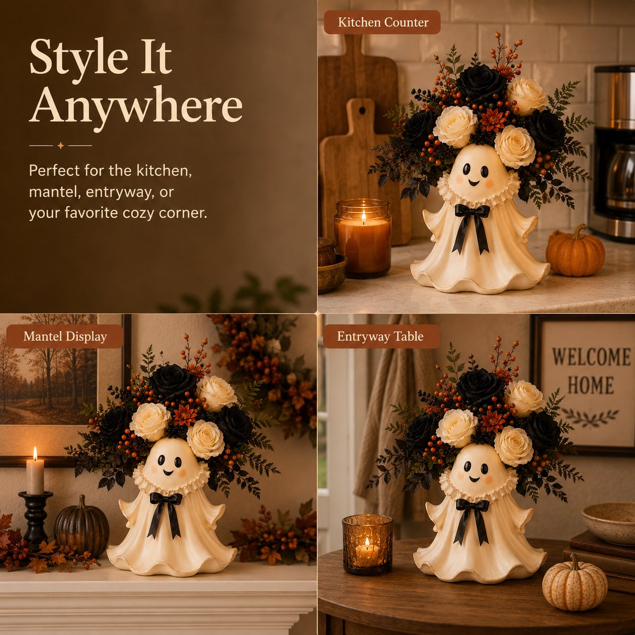 Fall Halloween Floral Holde