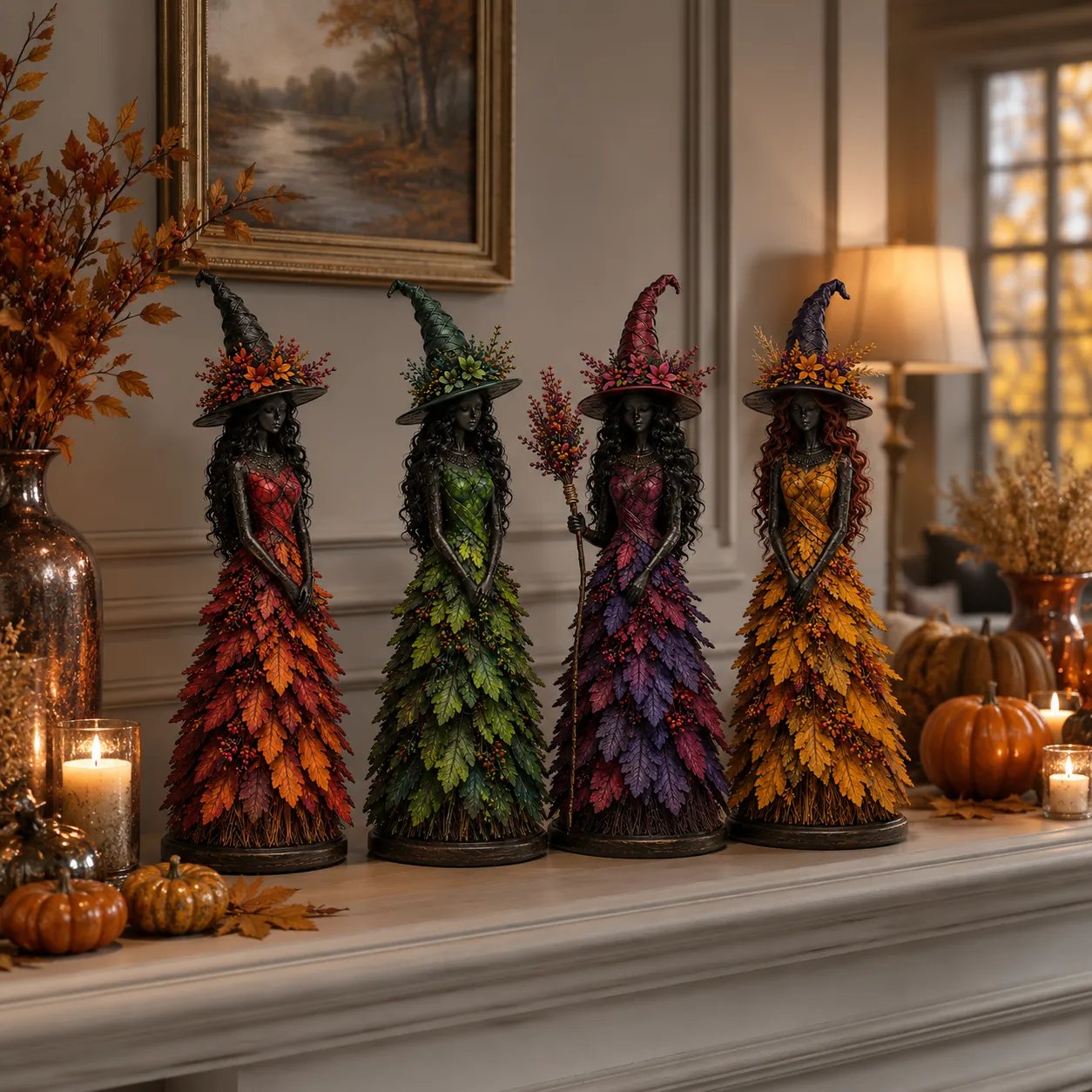 Enchanted Autumn Witch Figurine