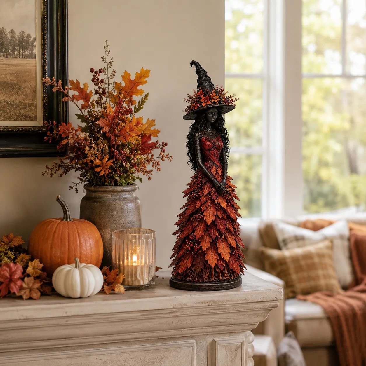 Enchanted Autumn Witch Figurine