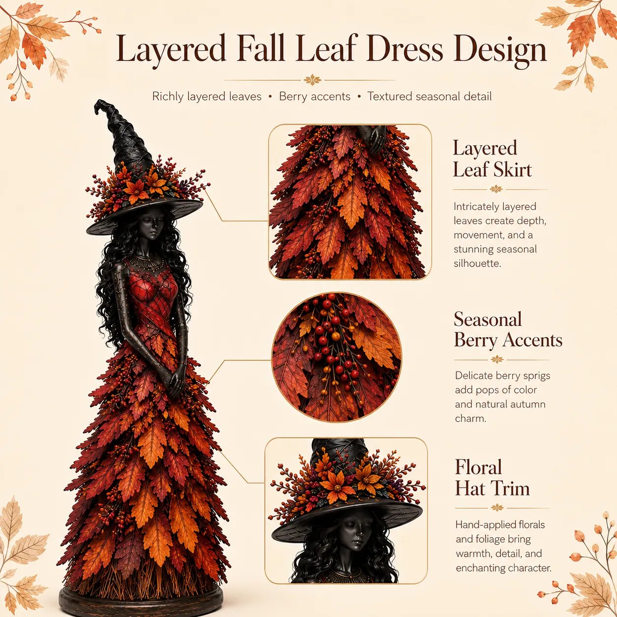 Enchanted Autumn Witch Figurine