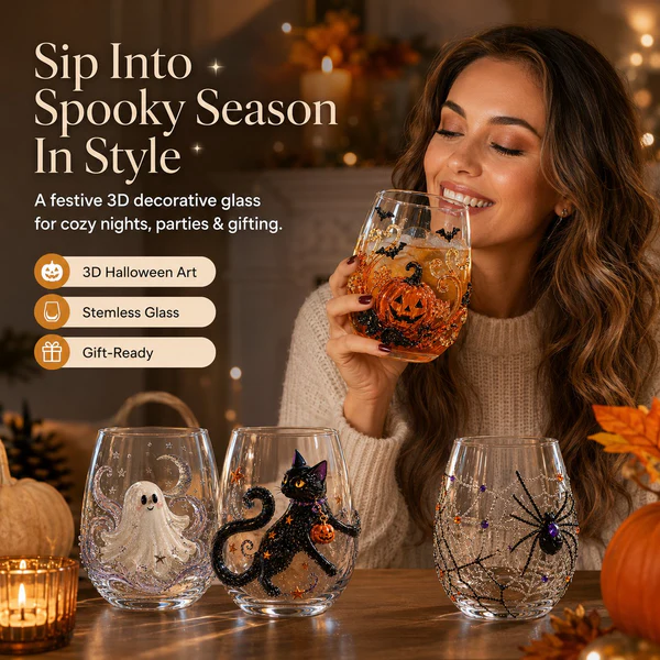 🔥 Last Day 49% OFF – 🎃 3D Halloween Glassware Collection | Spooky Designs, Festive Sips & Cozy Fall Moments